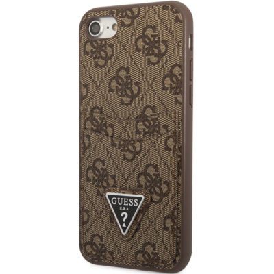 Guess 4G Saffiano Double Card Brown Coque iPhone 8/7/SE 2020/SE 2022