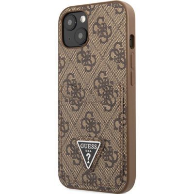 Guess 4G Saffiano Double Card Brown Coque iPhone 13