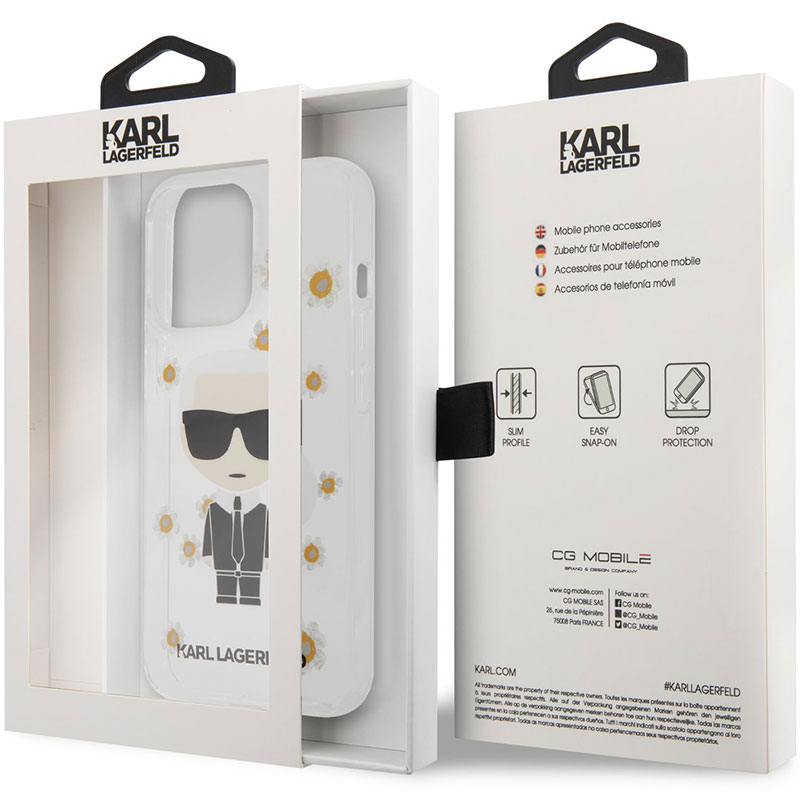 Karl Lagerfeld Ikonik Flower Transparent Coque iPhone 13 Pro