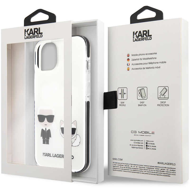 Karl Lagerfeld TPE Karl and Choupette White Coque iPhone 13 Mini